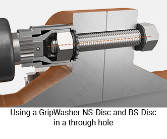 Using a GripWasher NS-Disc and BS-Disc 
in a through hole